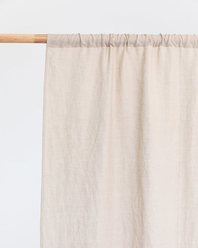 Rod pocket linen curtain panel (1 pcs) in Natural linen - MagicLinen