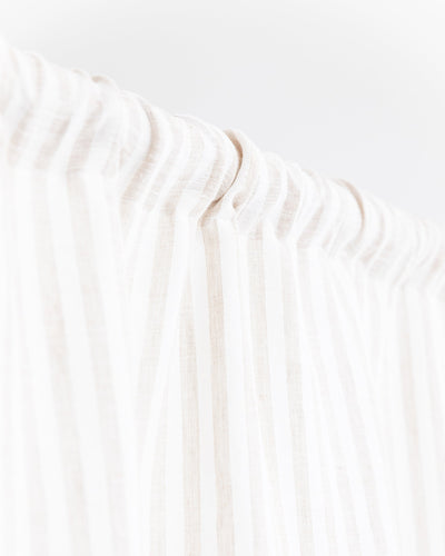 Rod pocket linen curtain panel (1 pcs) in Striped in natural - MagicLinen