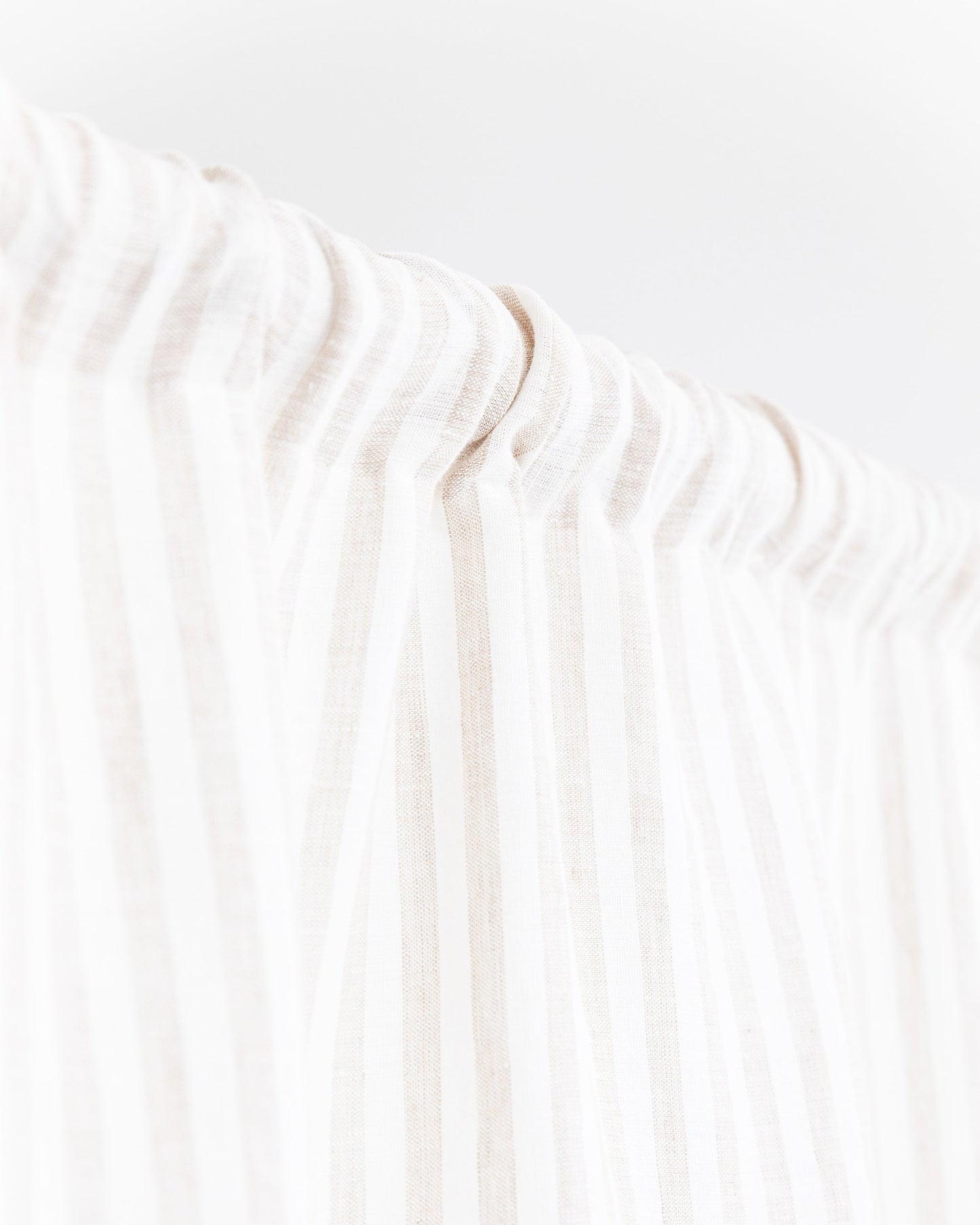 Custom size rod pocket linen curtain panel (1 pcs) in Striped in natural - MagicLinen