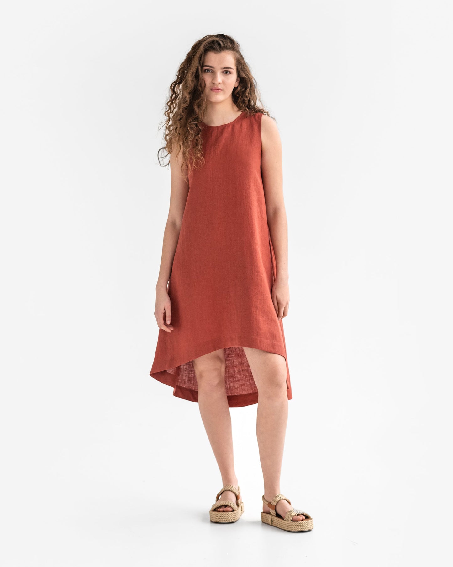 Royal TOSCANA linen dress in clay - MagicLinen