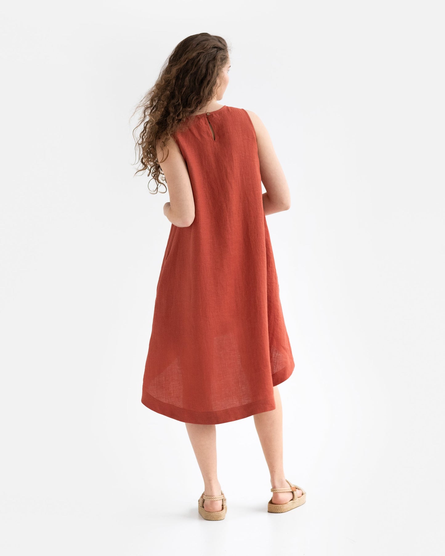 Royal TOSCANA linen dress in clay - MagicLinen