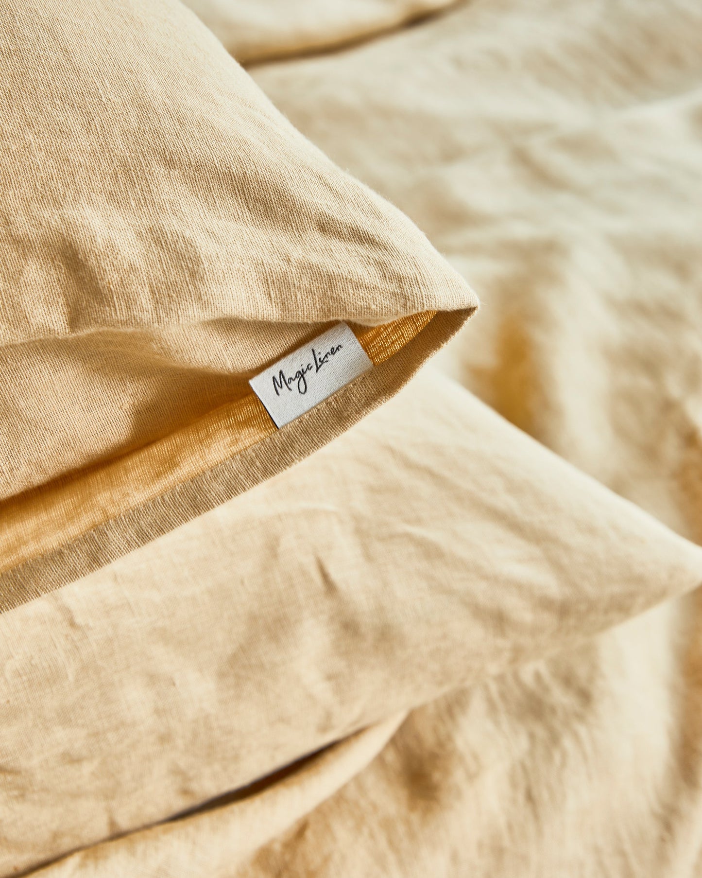 Custom size Sandy beige linen duvet cover - MagicLinen