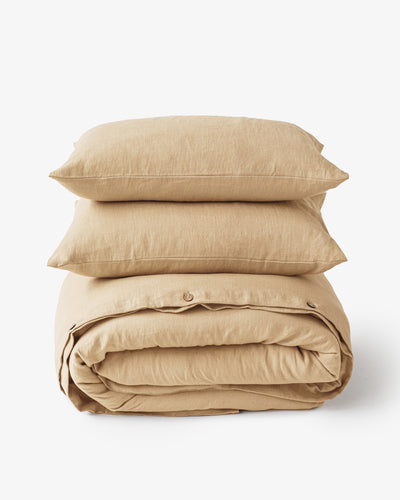 Sandy beige linen duvet cover set (3 pcs) - MagicLinen