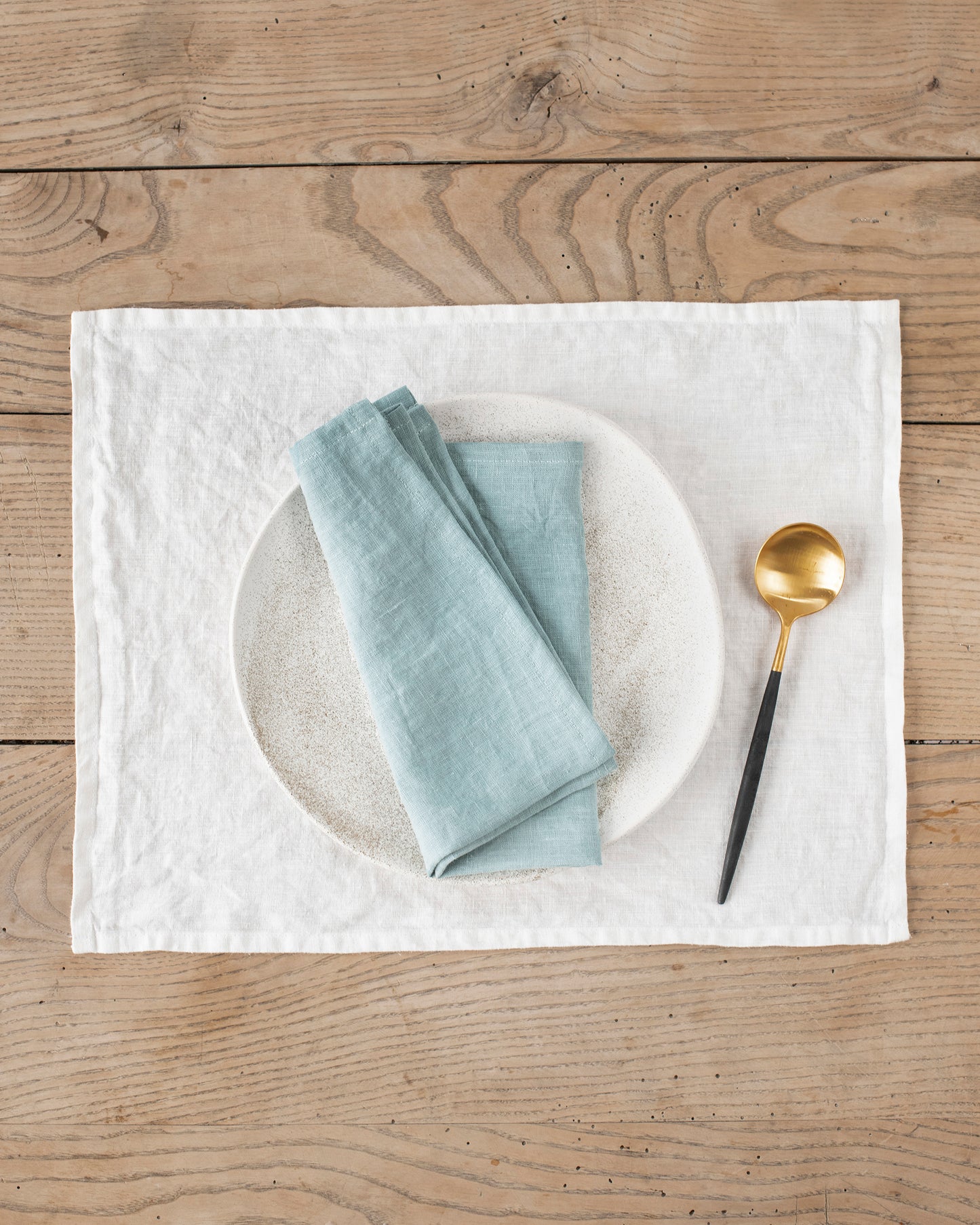 Dusty blue linen napkin set of 2 - MagicLinen