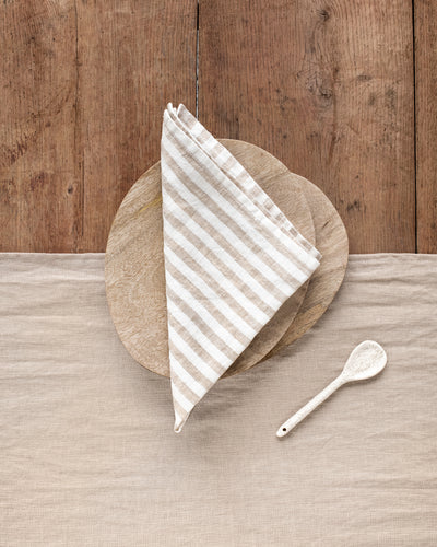 Striped in natural linen napkin set of 2 - MagicLinen