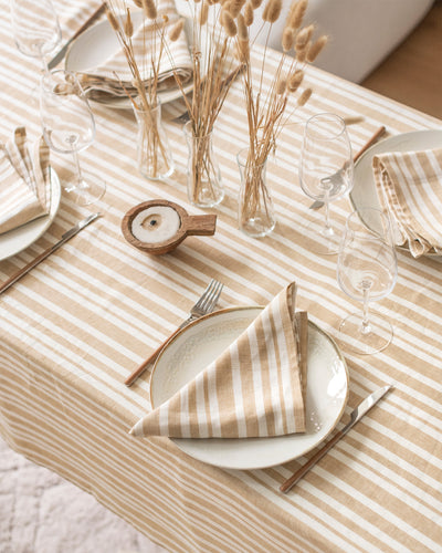 Striped linen napkin set of 2 - MagicLinen