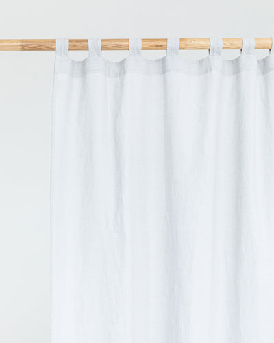 Tab top linen curtain panel (1 pcs) in Light gray - MagicLinen