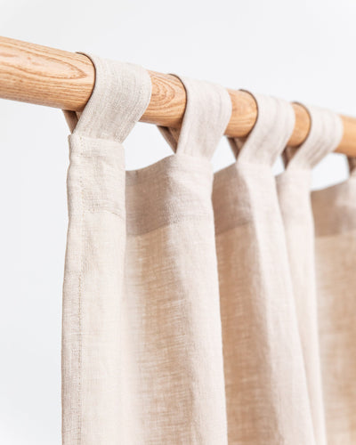 Custom size tab top linen curtain panel (1 pcs) in Natural linen - MagicLinen