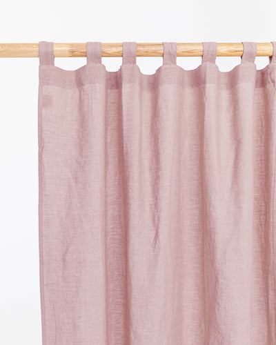 Tab top linen curtain panel (1 pcs) in Woodrose - MagicLinen