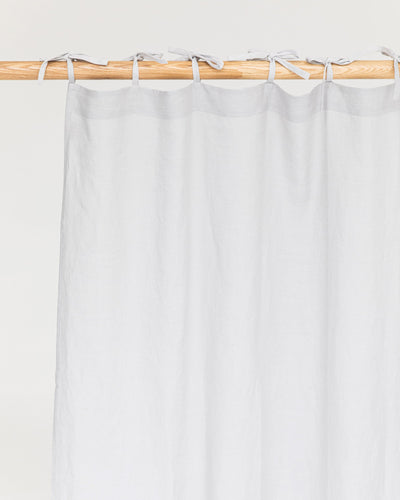 Tie top linen curtain panel (1 pcs) in Light gray - MagicLinen