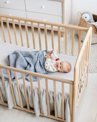 Waffle baby blanket in Light gray - MagicLinen