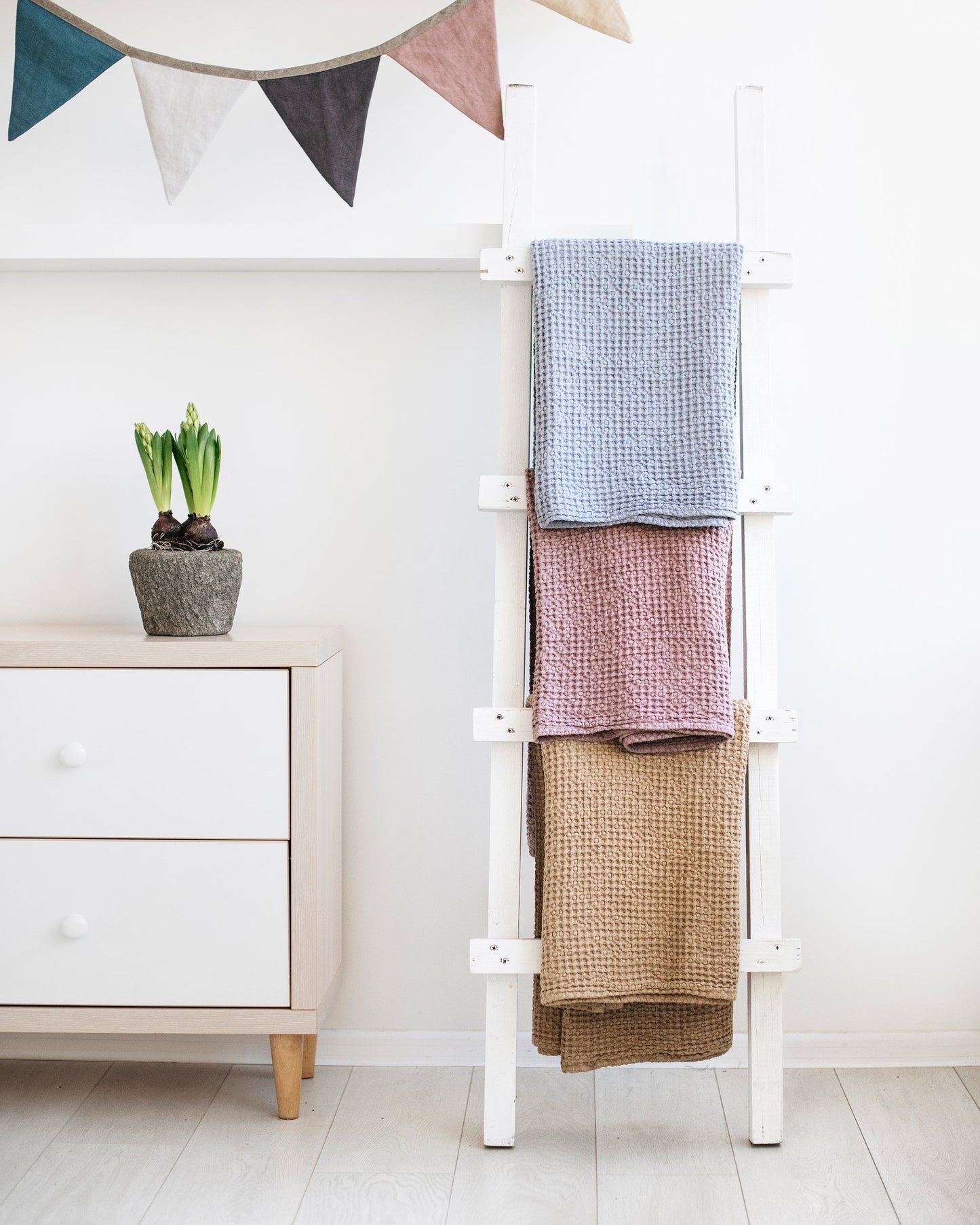 Waffle baby blanket in Woodrose - MagicLinen