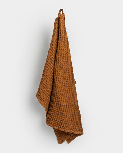 Waffle Kitchen Towel in Cinnamon - MagicLinen