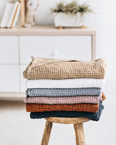 Linen Baby Towel | Baby Bath Wrap in Cinnamon | MagicLinen