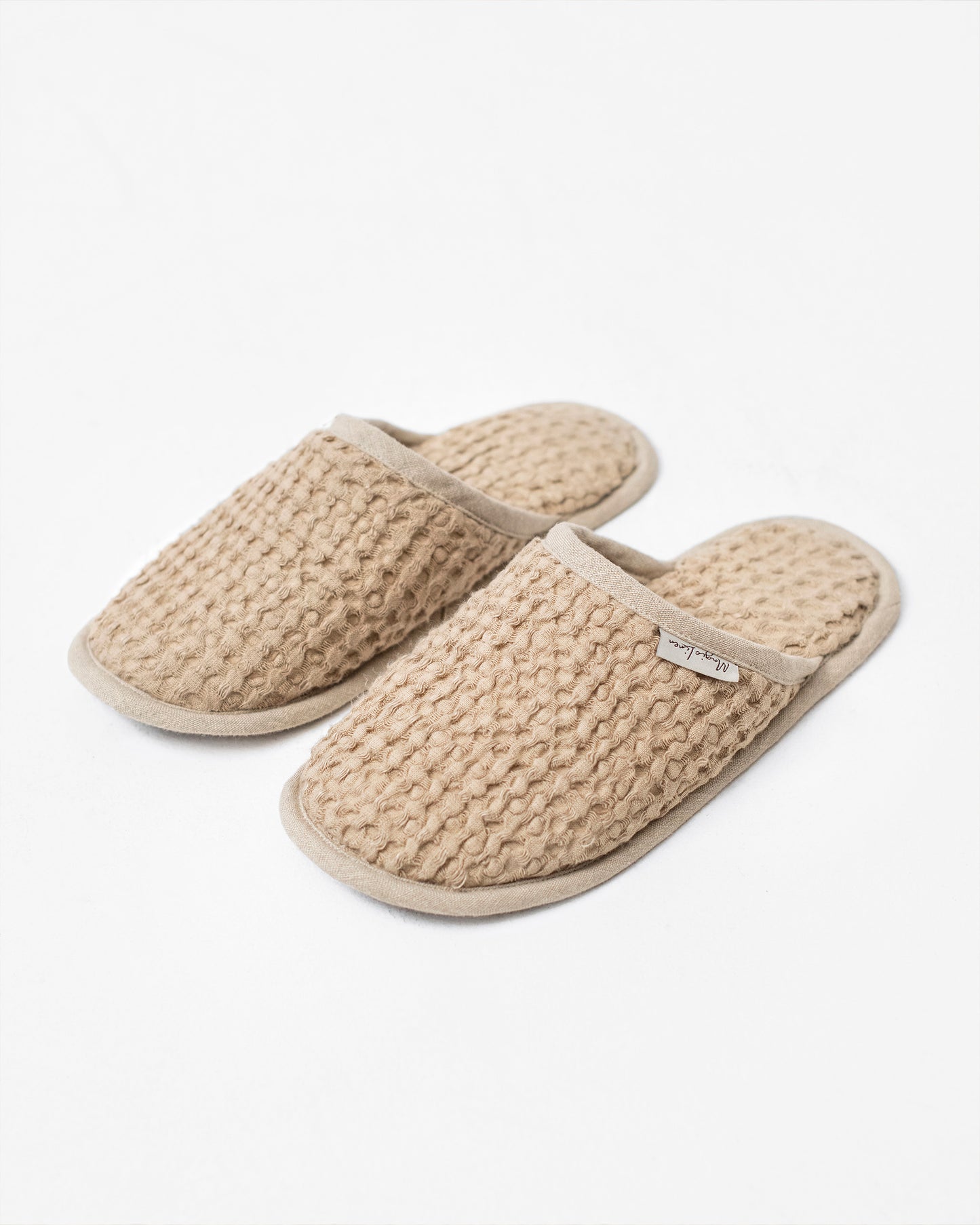 Waffle linen slippers - MagicLinen