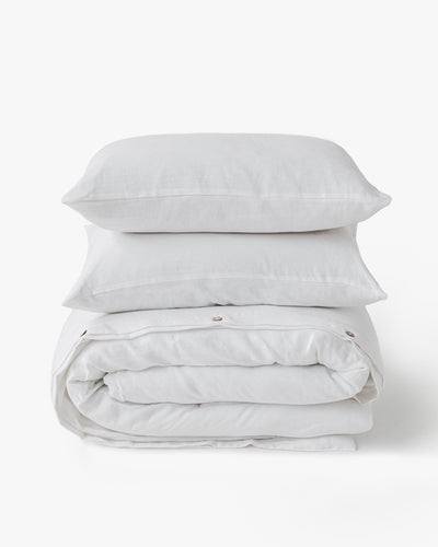 White linen duvet cover set (3 pcs) - MagicLinen