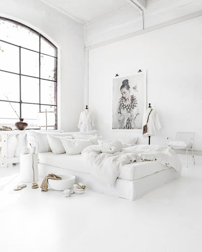 White linen duvet cover set (3 pcs) - MagicLinen