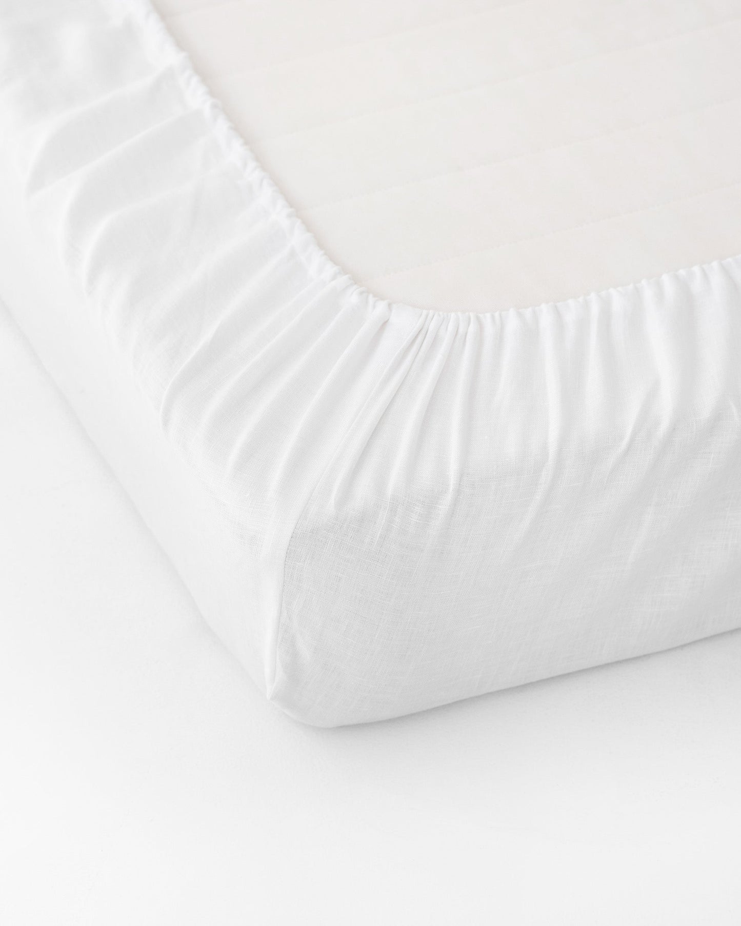 Custom size White linen fitted sheet - MagicLinen