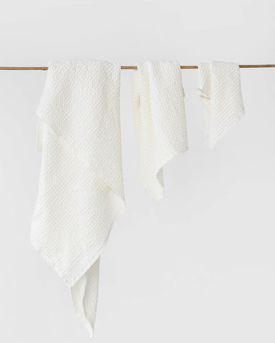 White waffle towel set (3 pcs) - MagicLinen