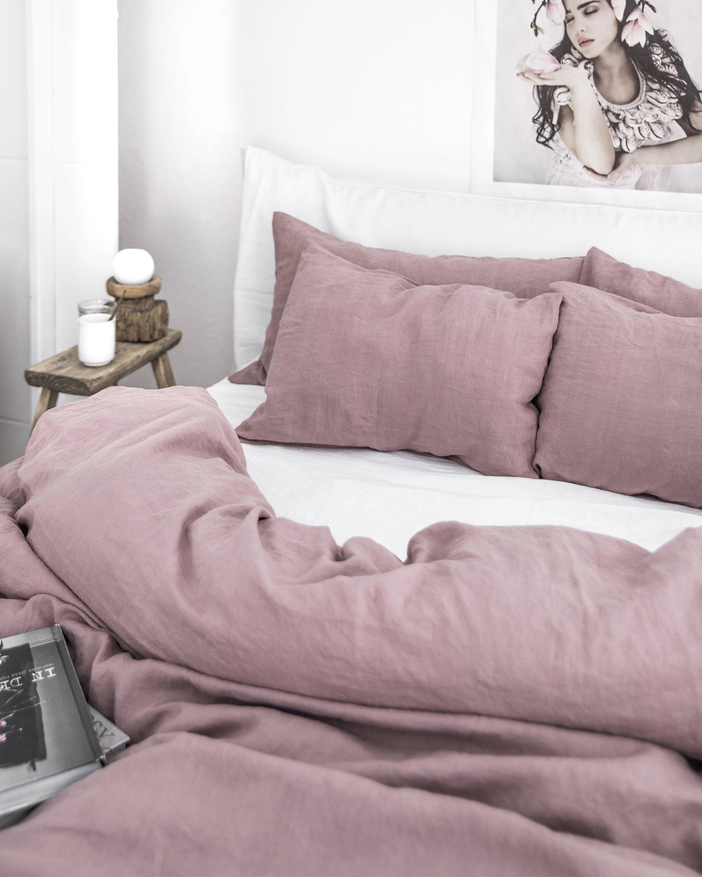 Woodrose linen duvet cover set (3 pcs) - MagicLinen