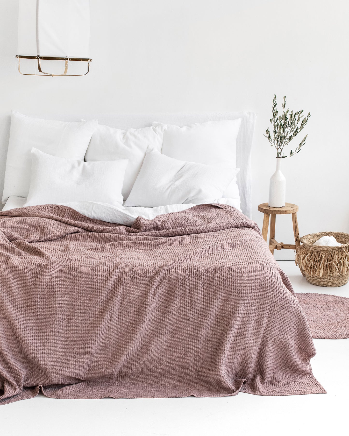 Woodrose waffle blanket - MagicLinen