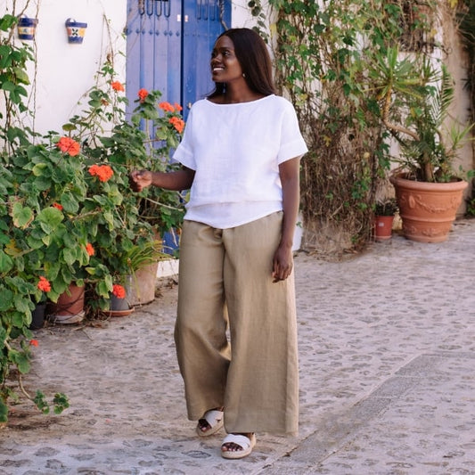 How to Style Wide-Leg Linen Pants?