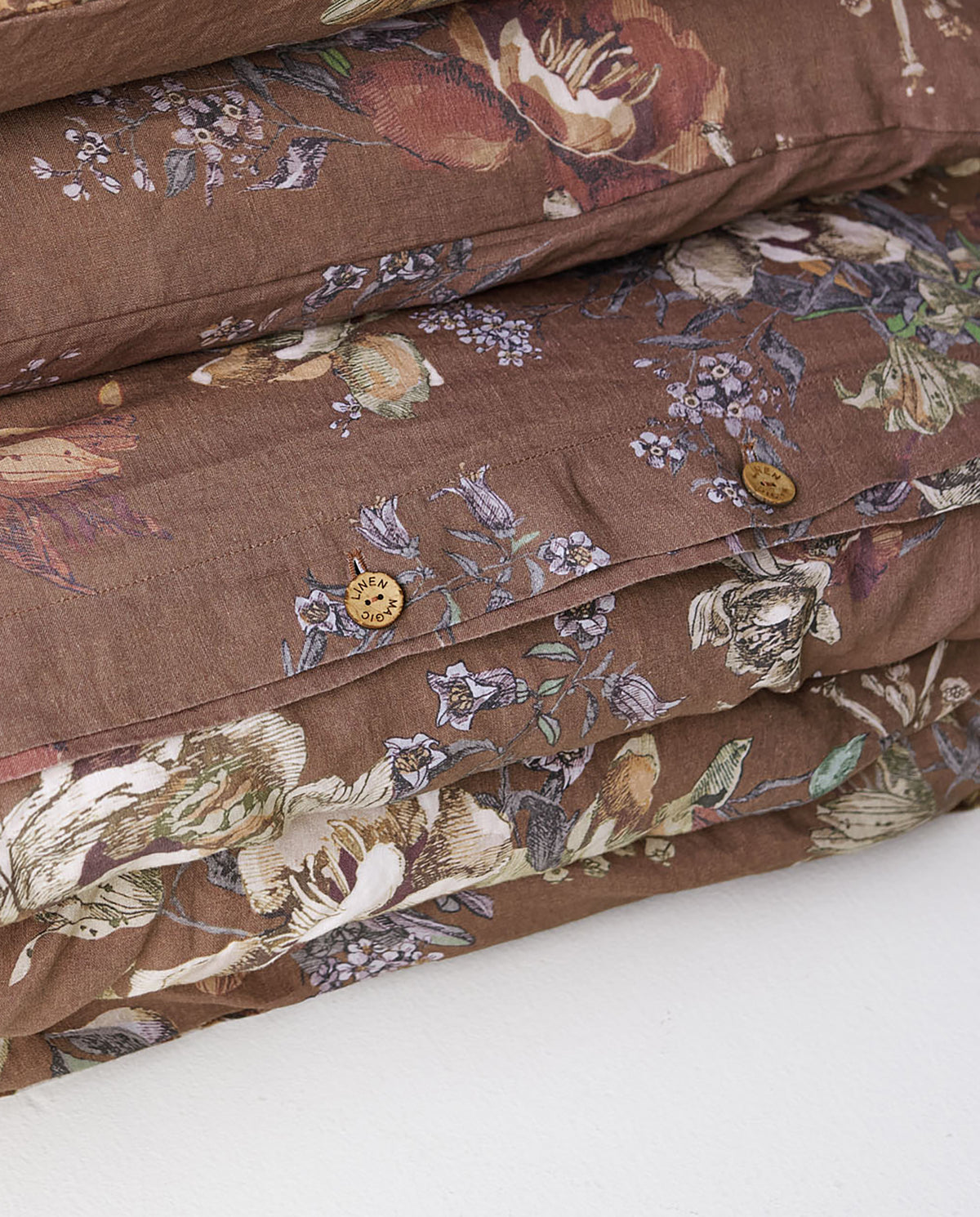 Heritage garden print linen duvet cover