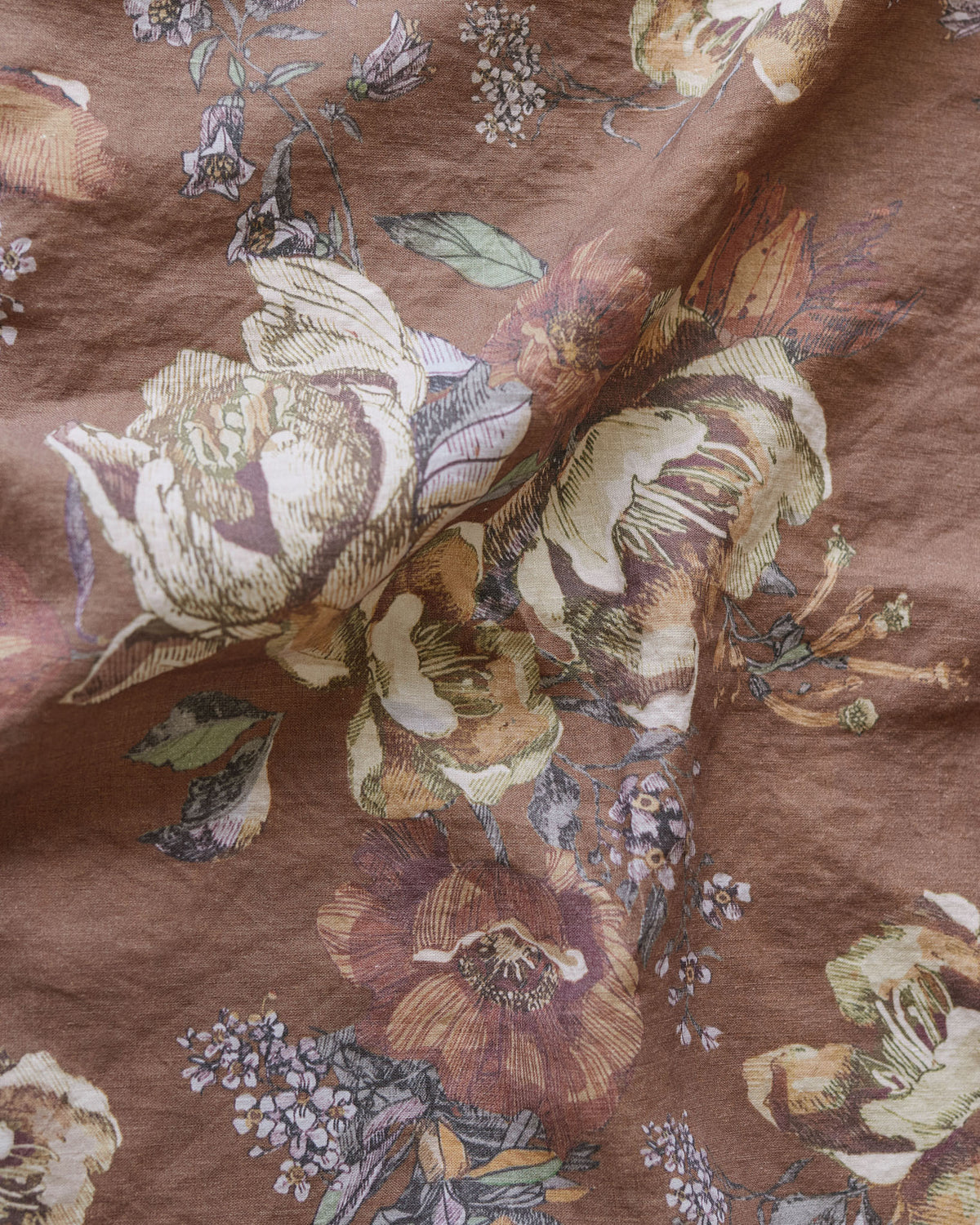 Heritage garden print linen duvet cover
