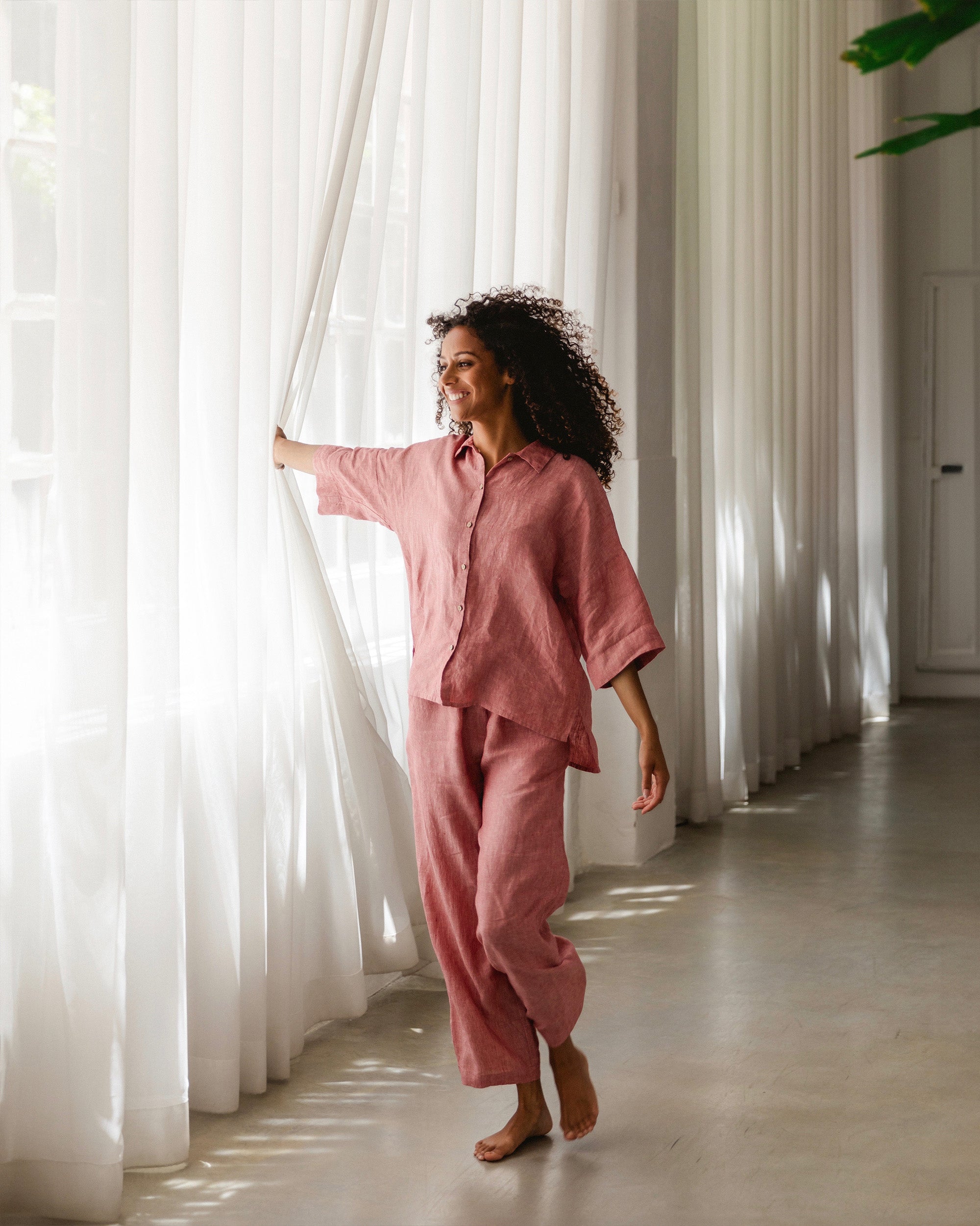 Linen sleepwear set sale