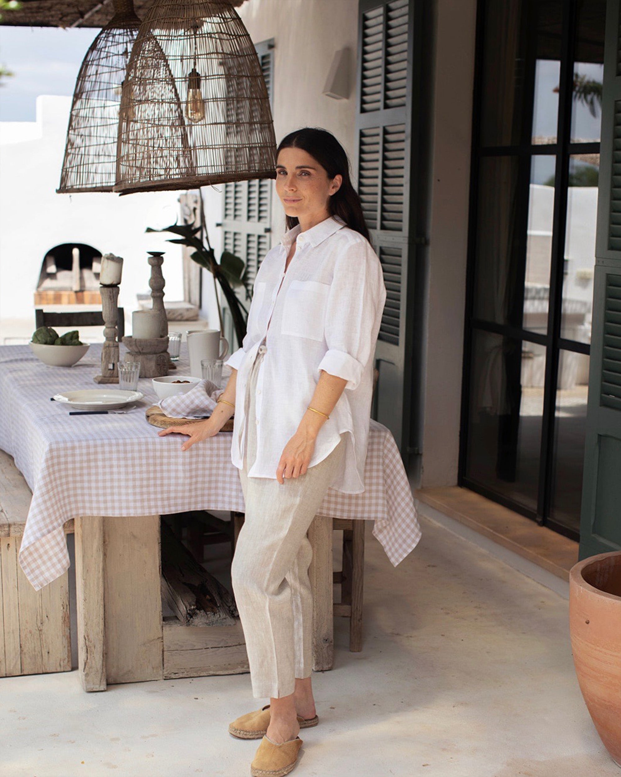 Linen Pants Domme in Natural melange | MagicLinen