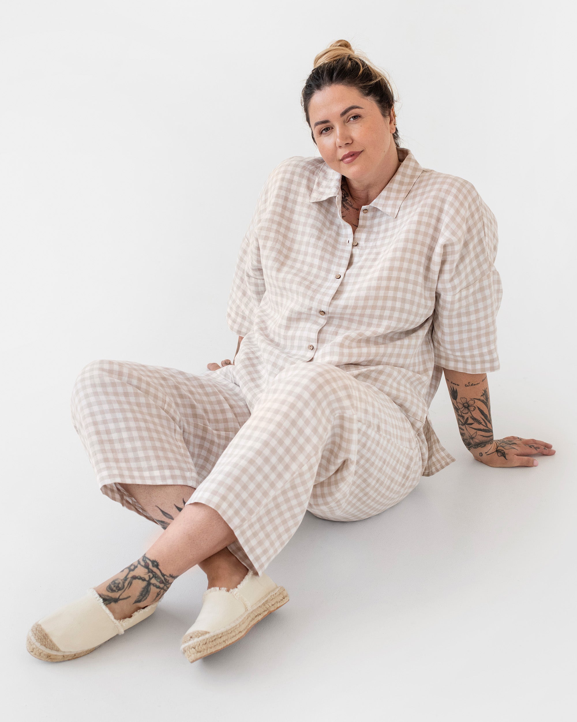 Women's gingham best sale pajama set