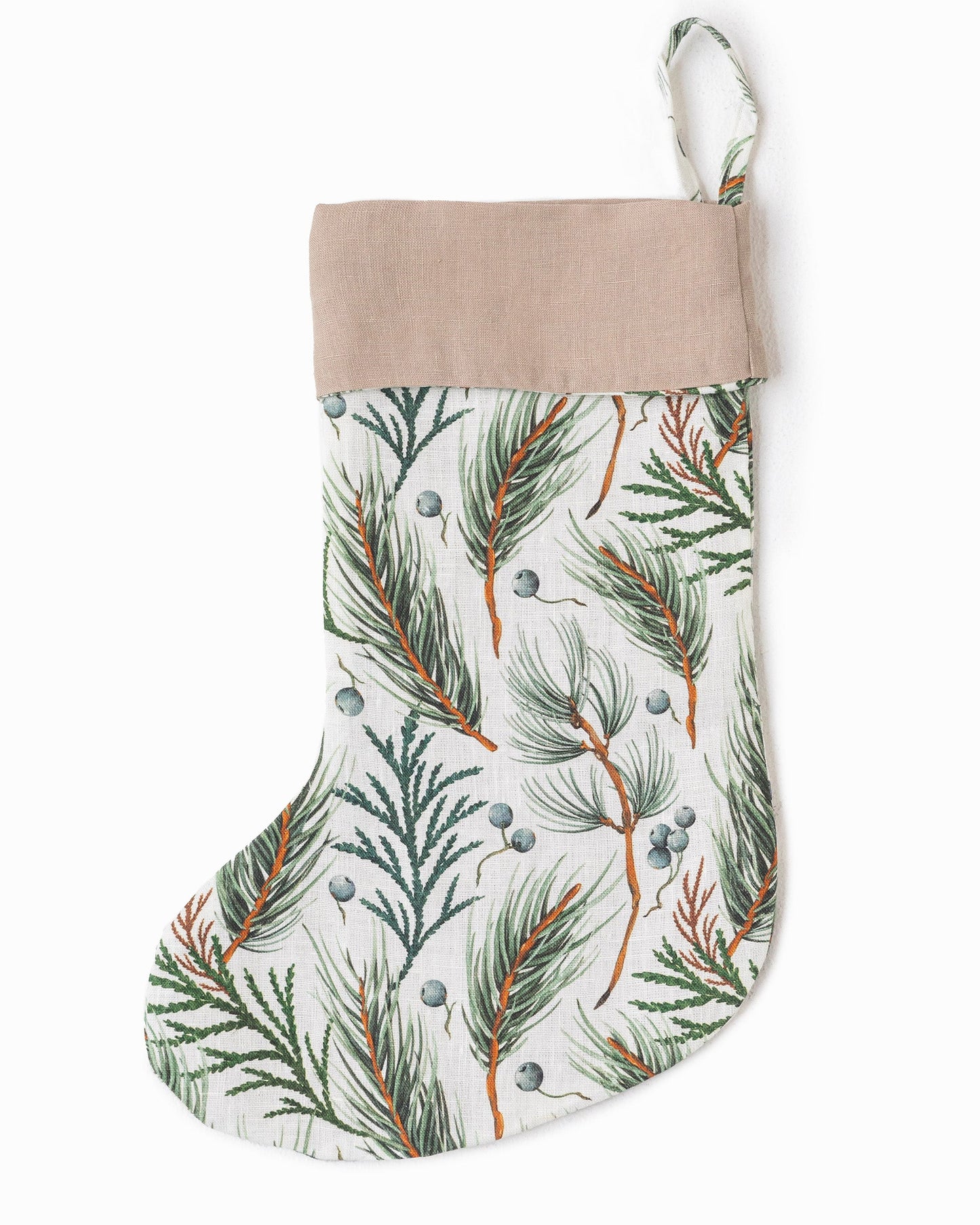 Christmas Stocking in White & Winter print