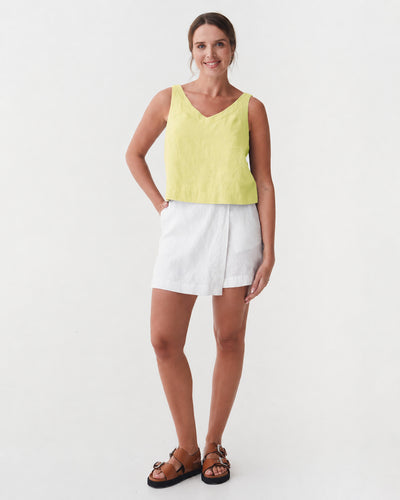 Sleeveless Linen Top DOURO in Citrus