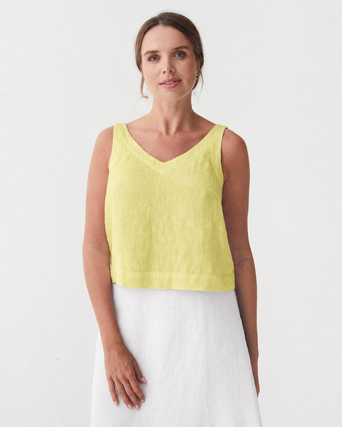 Sleeveless Linen Top DOURO in Citrus