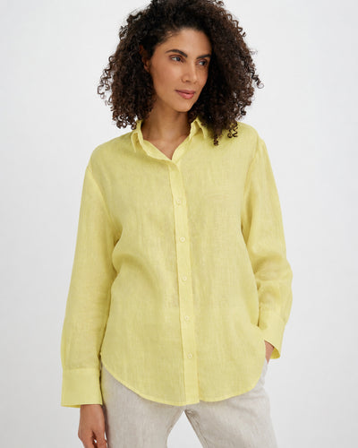 Long-Sleeve Linen Shirt CORSICA in Citrus