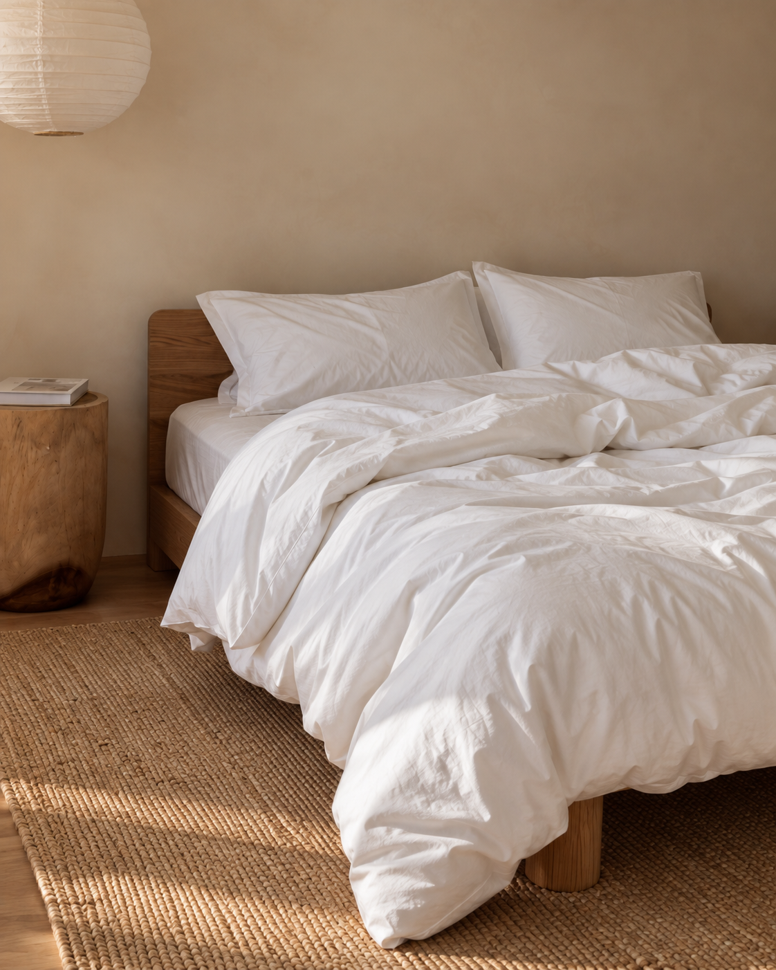 Latte Leinen-Bettlaken