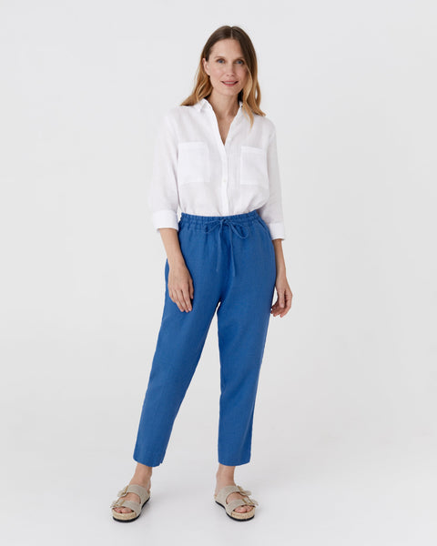 Linen Pants Domme in Cobalt blue | MagicLinen
