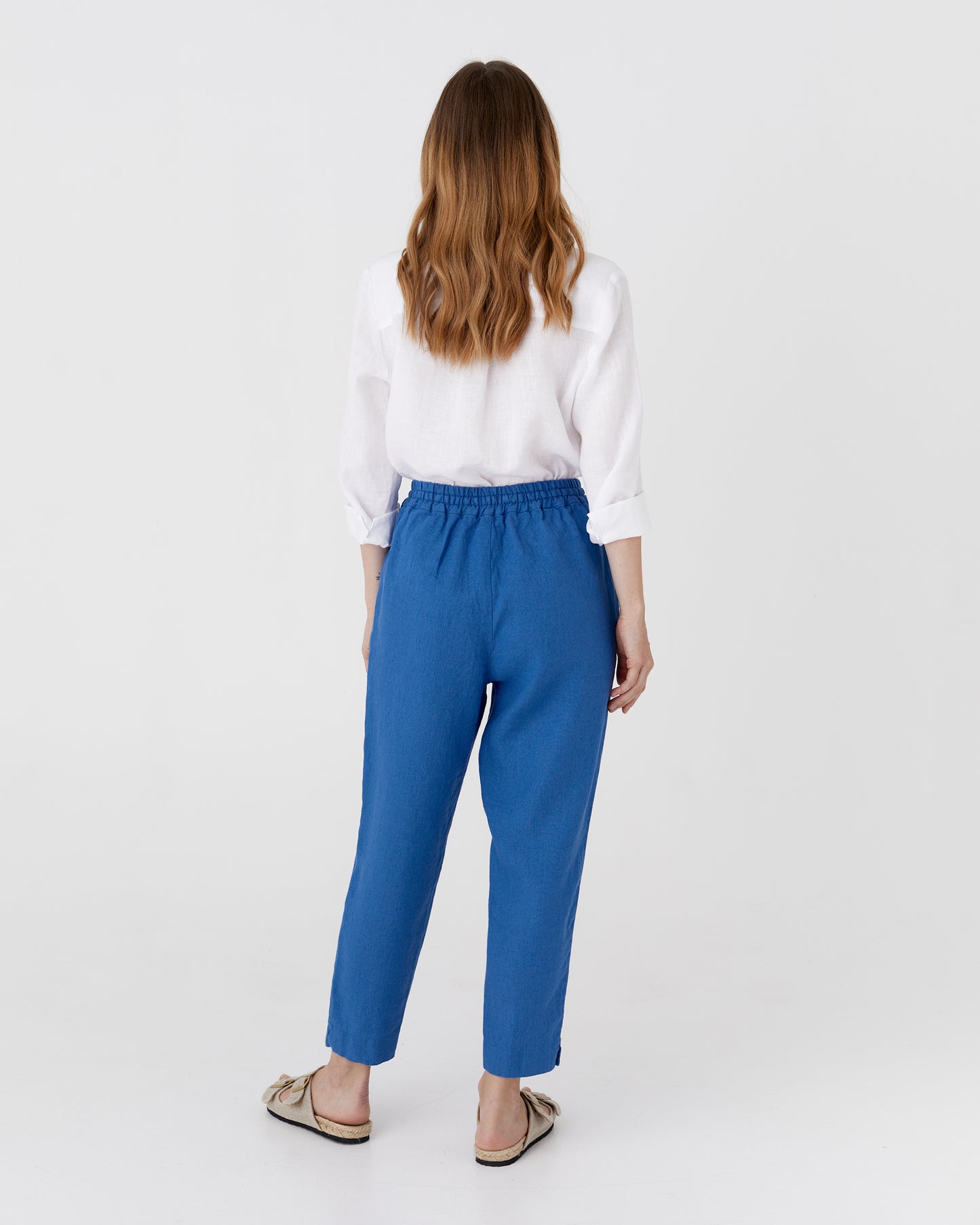 Linen pants DOMME in Cobalt blue - MagicLinen