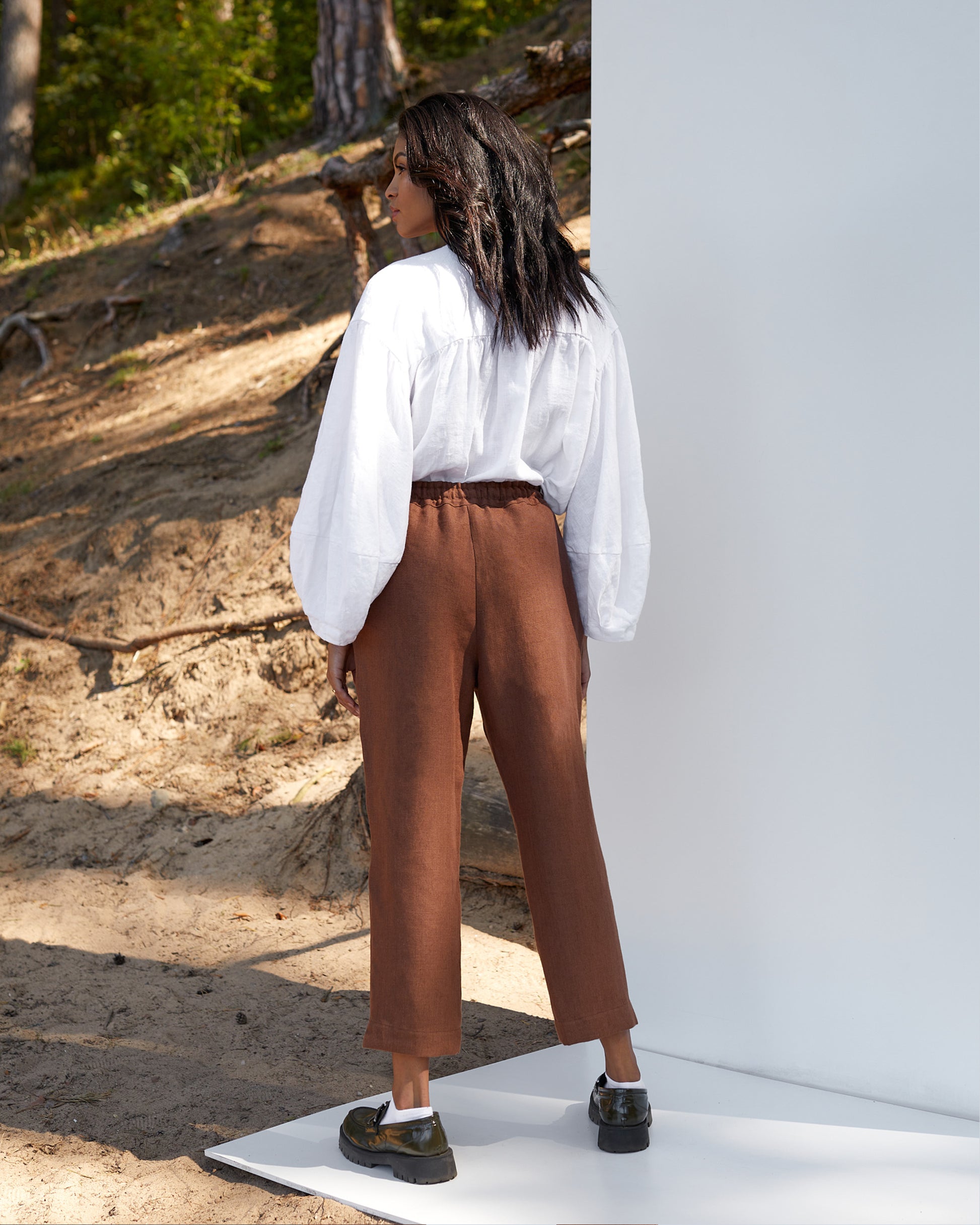 Linen pants Fuji in Cacao brown | MagicLinen