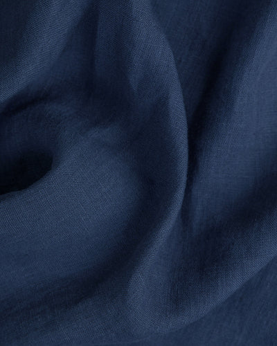 Navy Blue Linen Flat Sheet - MagicLinen
