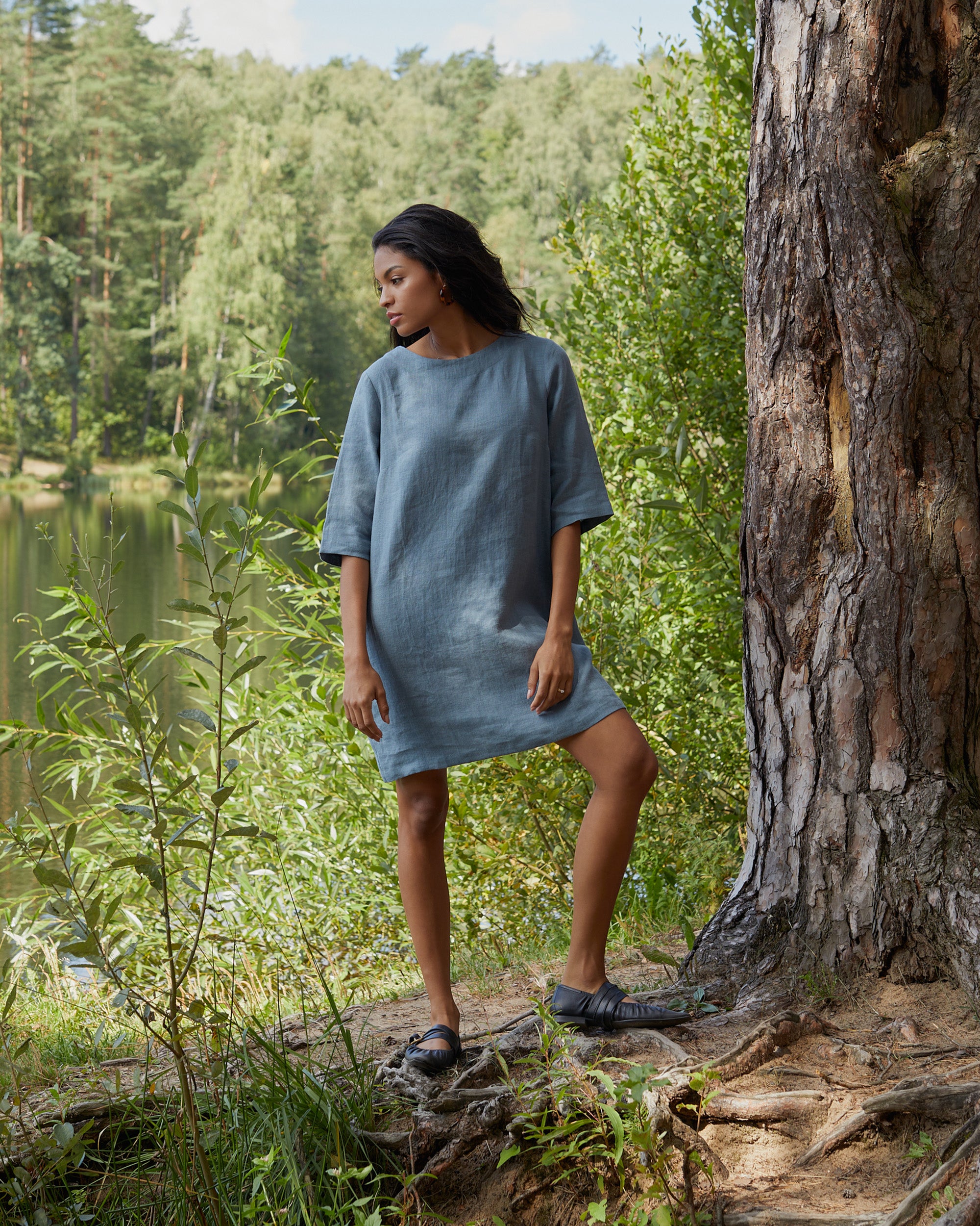 Linen tunic dress LASTRES in Various Colors | MagicLinen