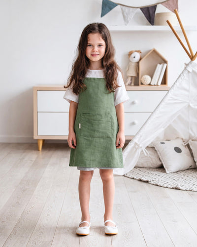 Leinenschürze für Kinder in Woodrose