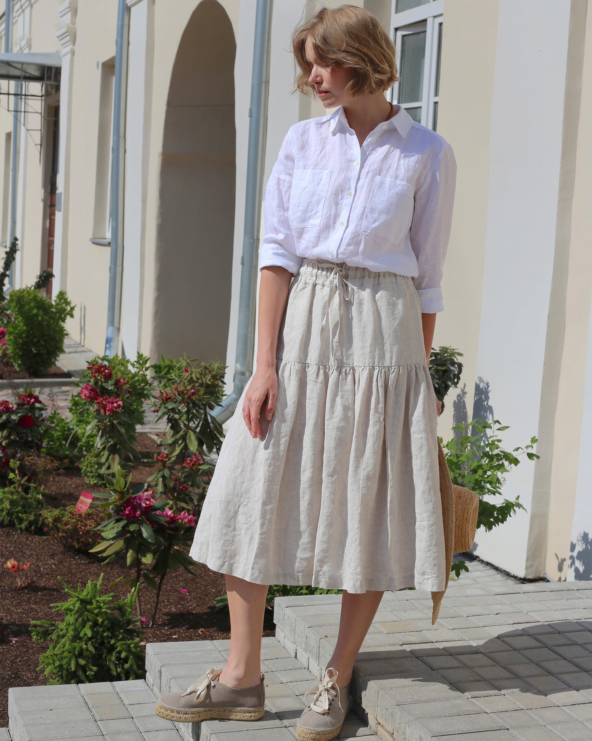 Linen skirt with top hotsell