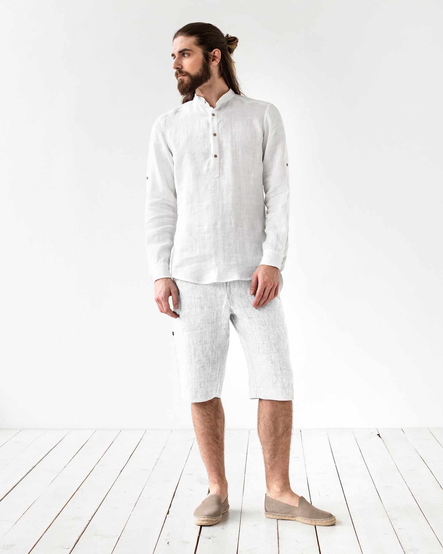 Men's linen shorts CAPO in White