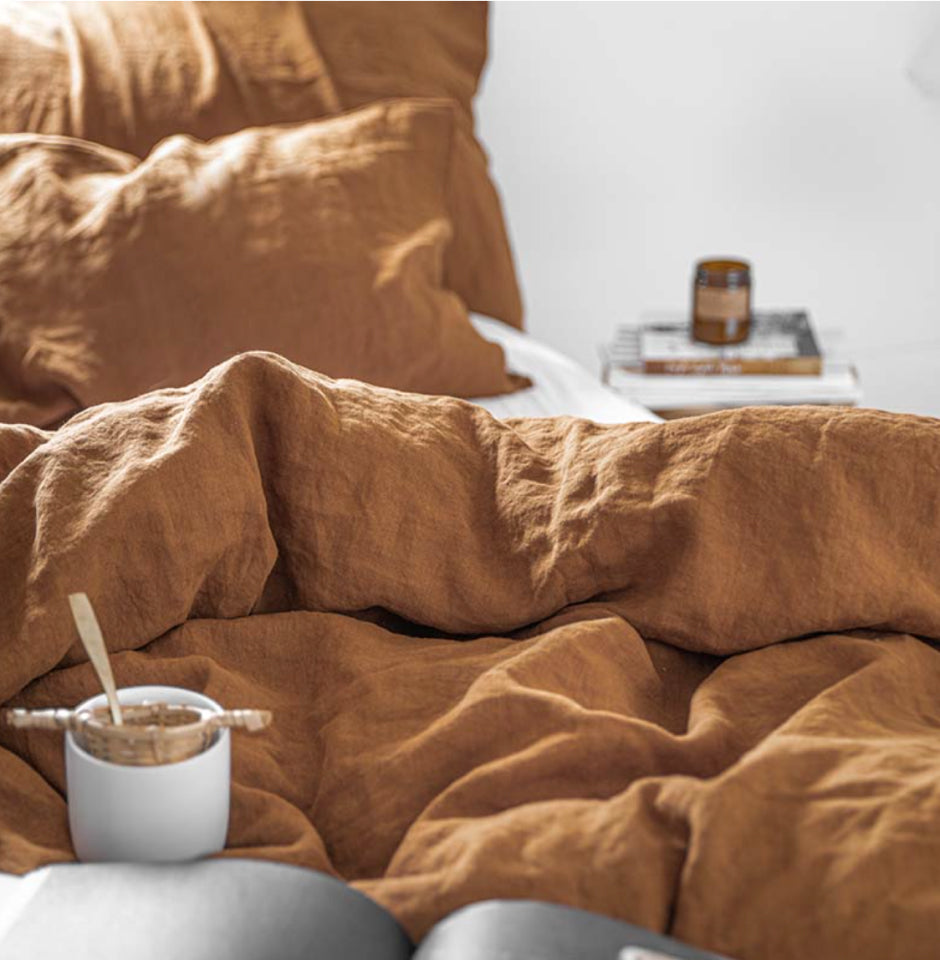 Cinnamon Linen Duvet cover set | MagicLinen