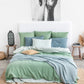 Matcha Green & White & Gray blue Bedding Bundle