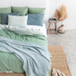 Matcha Green & White & Gray blue Bedding Bundle