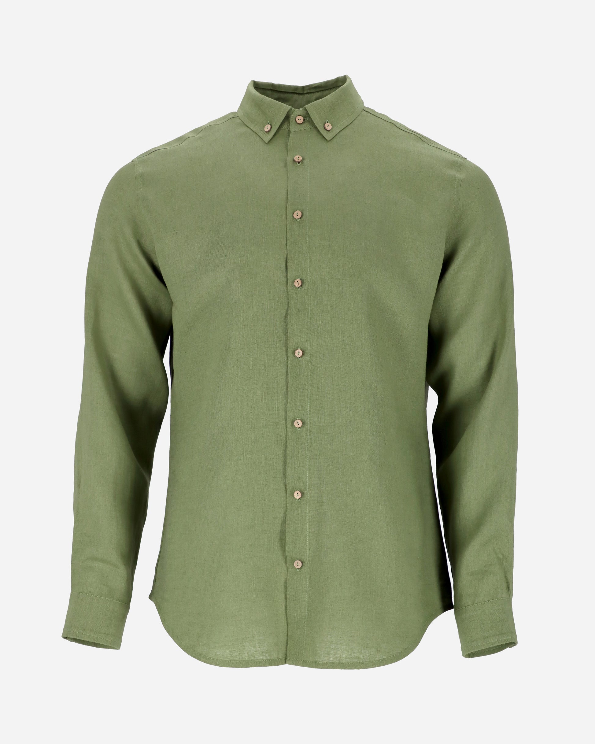 Men's linen shirt NEVADA in Forest green - MagicLinen