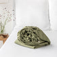 Sage linen-cotton fitted sheet - MagicLinen
