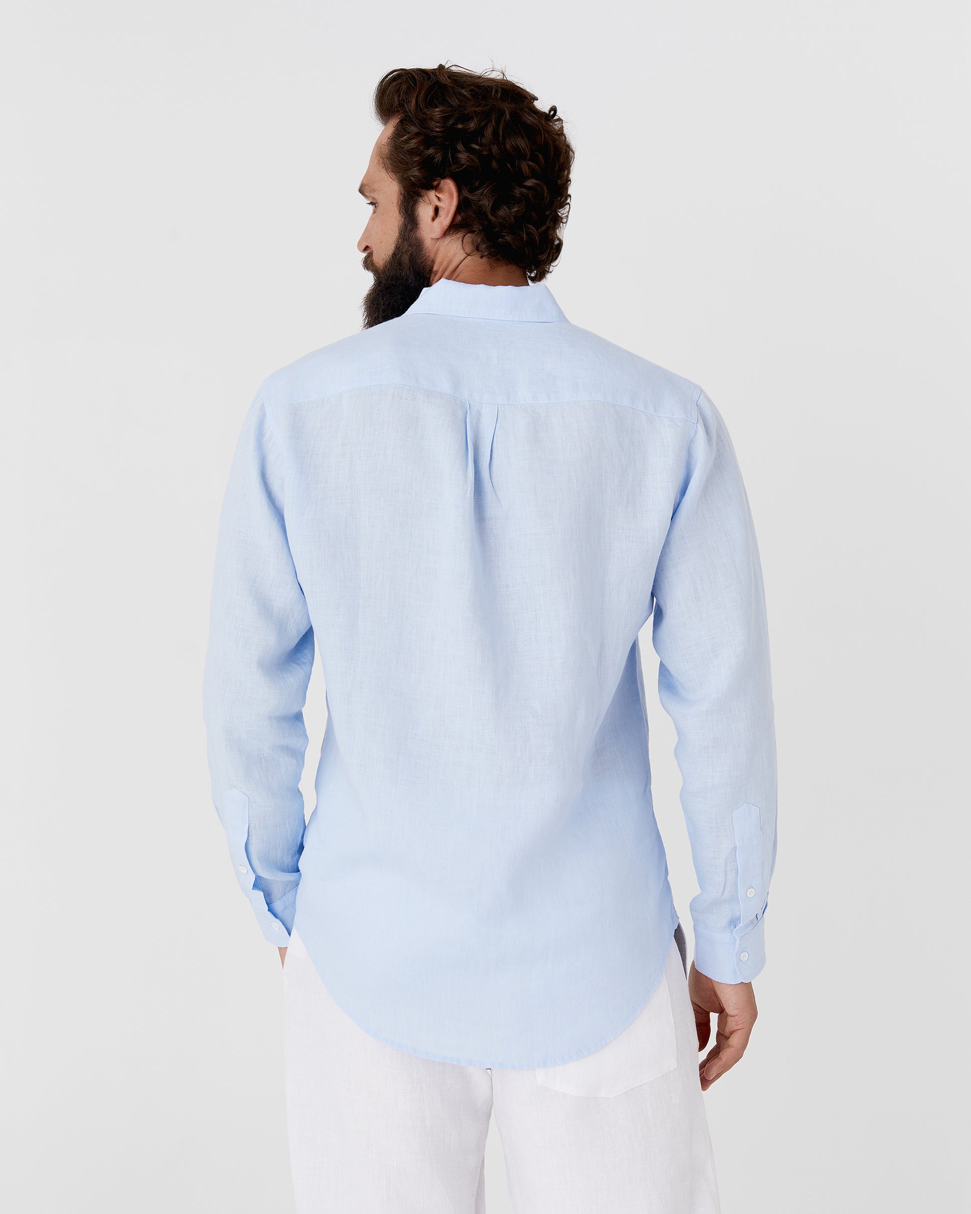 Men's linen shirt PERUGIA in Sky blue - MagicLinen